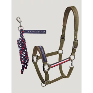 Tommy Hilfiger kötőfék vezetőszárral OLÍVAZÖLD