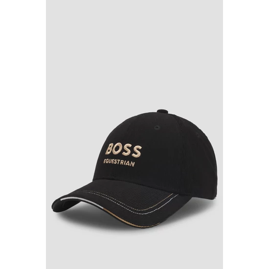 Boss Equestrian kordbársony baseball sapka FEKETE
