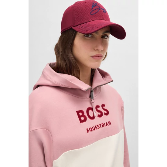 Boss Equestrian kordbársony baseball sapka BORDÓ SIGNED