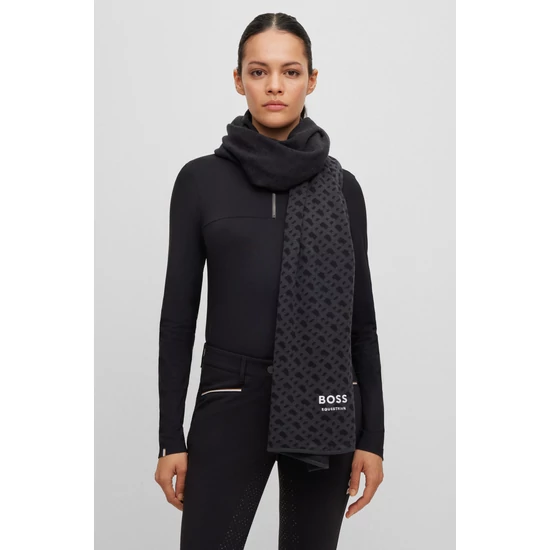 Boss Equestrian Monogram sál FEKETE