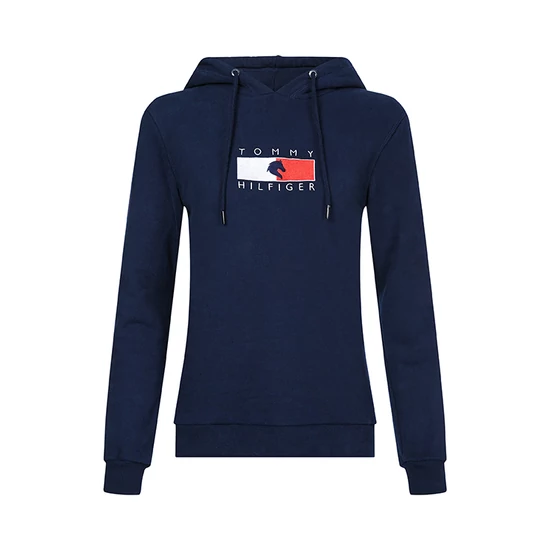 Tommy Hilfiger karcsúsított női kapucnis pulóver logóval