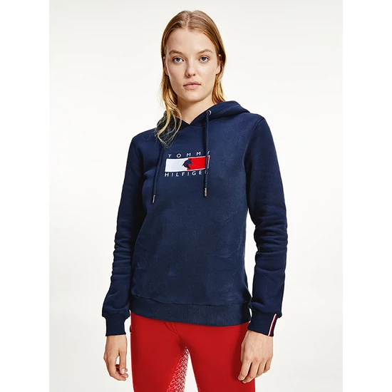 Tommy Hilfiger karcsúsított női kapucnis pulóver logóval