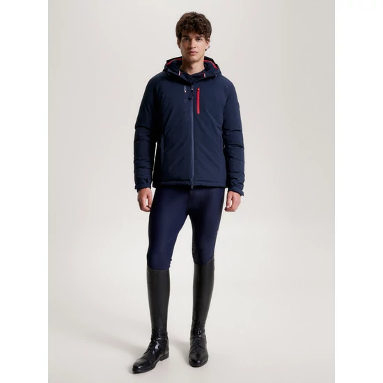 Tommy Hilfiger kapucnis férfi télikabát SÖTÉTKÉK
