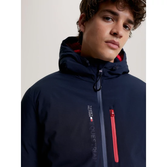 Tommy Hilfiger kapucnis férfi télikabát SÖTÉTKÉK