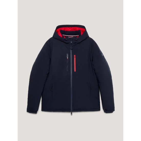 Tommy Hilfiger kapucnis férfi télikabát SÖTÉTKÉK