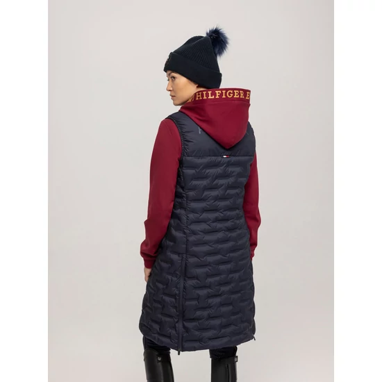 Tommy Hilfiger hosszú női mellény SÖTÉTKÉK
