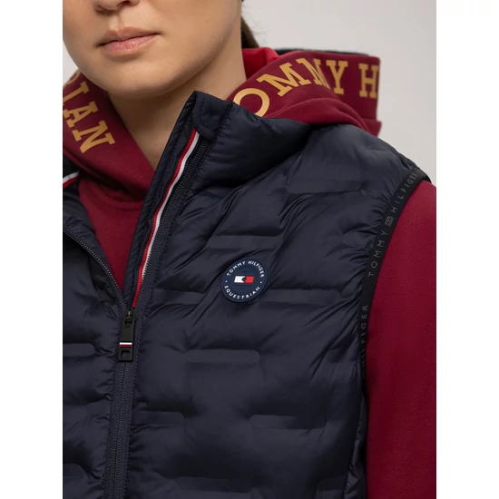 Tommy Hilfiger hosszú női mellény SÖTÉTKÉK