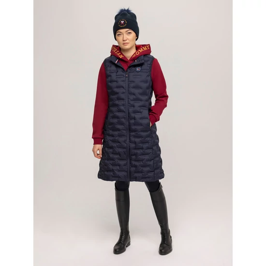 Tommy Hilfiger hosszú női mellény SÖTÉTKÉK
