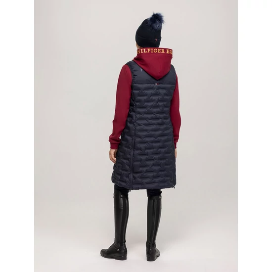 Tommy Hilfiger hosszú női mellény SÖTÉTKÉK