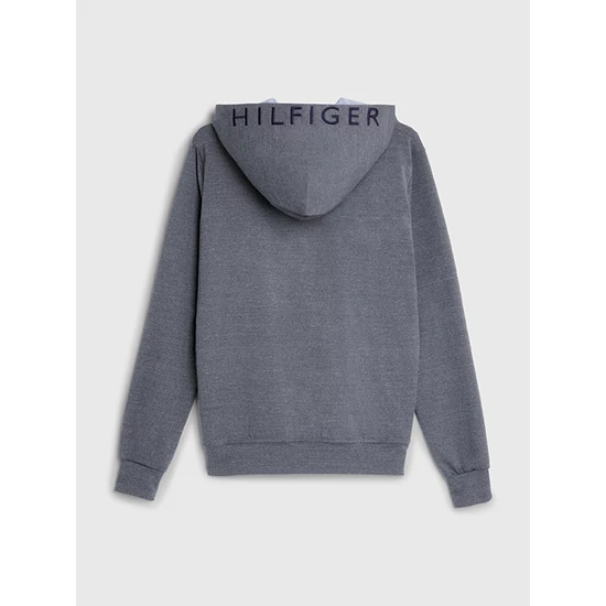 Tommy Hilfiger kapucnis pulóver logóval SZÜRKE