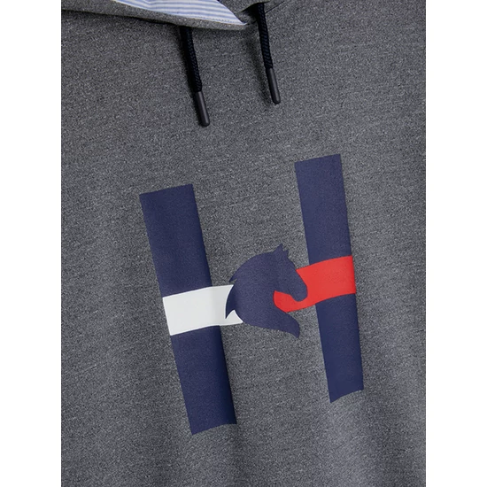 Tommy Hilfiger kapucnis pulóver logóval SZÜRKE