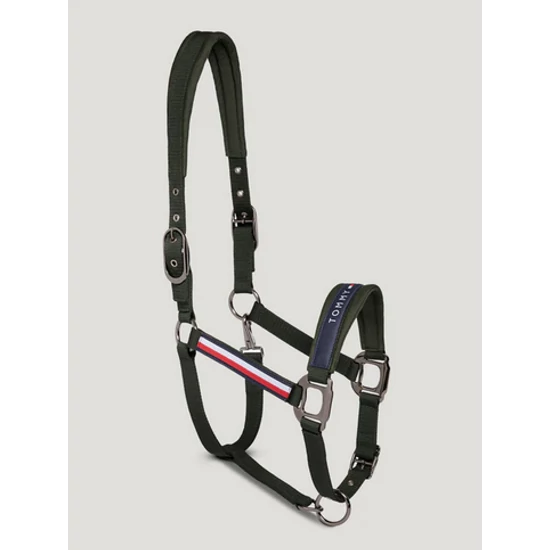 Tommy Hilfiger kötőfék vezetőszárral SÖTÉTZÖLD