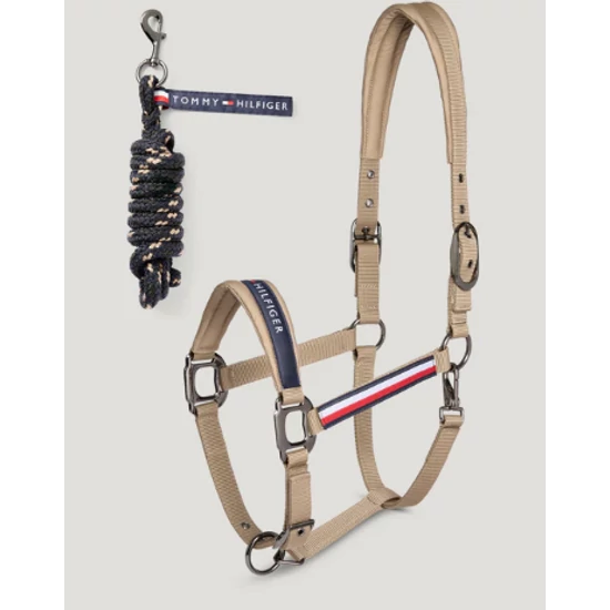 Tommy Hilfiger kötőfék vezetőszárral PÉZSMABARNA