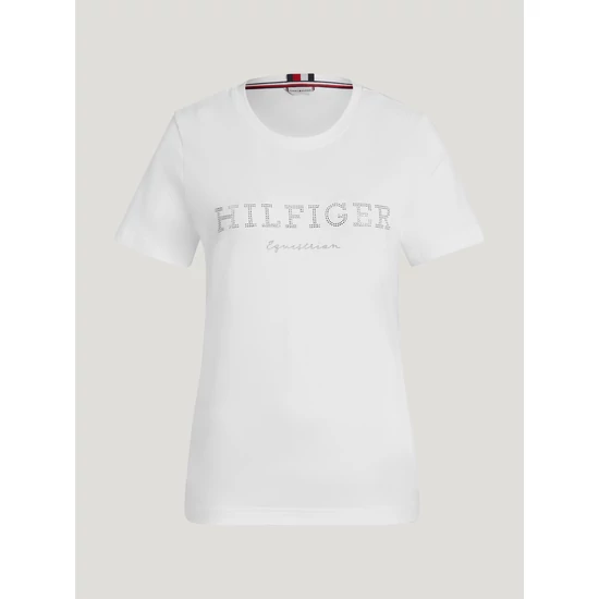 Tommy Hilfiger Strasszos póló FEHÉR