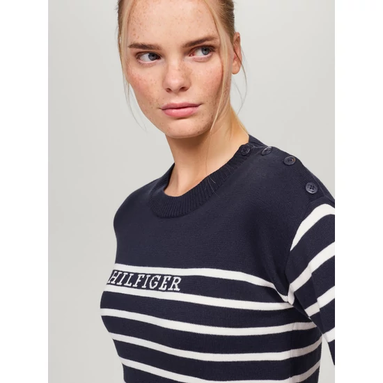 Tommy Hilfiger csíkos női pulóver 