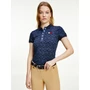 Kép 4/5 - Tommy Hilfiger karcsúsított, galléros nyakú női póló monogram mintával