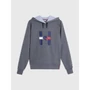 Kép 6/8 - Tommy Hilfiger kapucnis pulóver logóval SZÜRKE