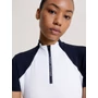 Kép 3/8 - Tommy Hilfiger rövid ujjú légáteresztős zipzáros  tréning póló FEHÉR